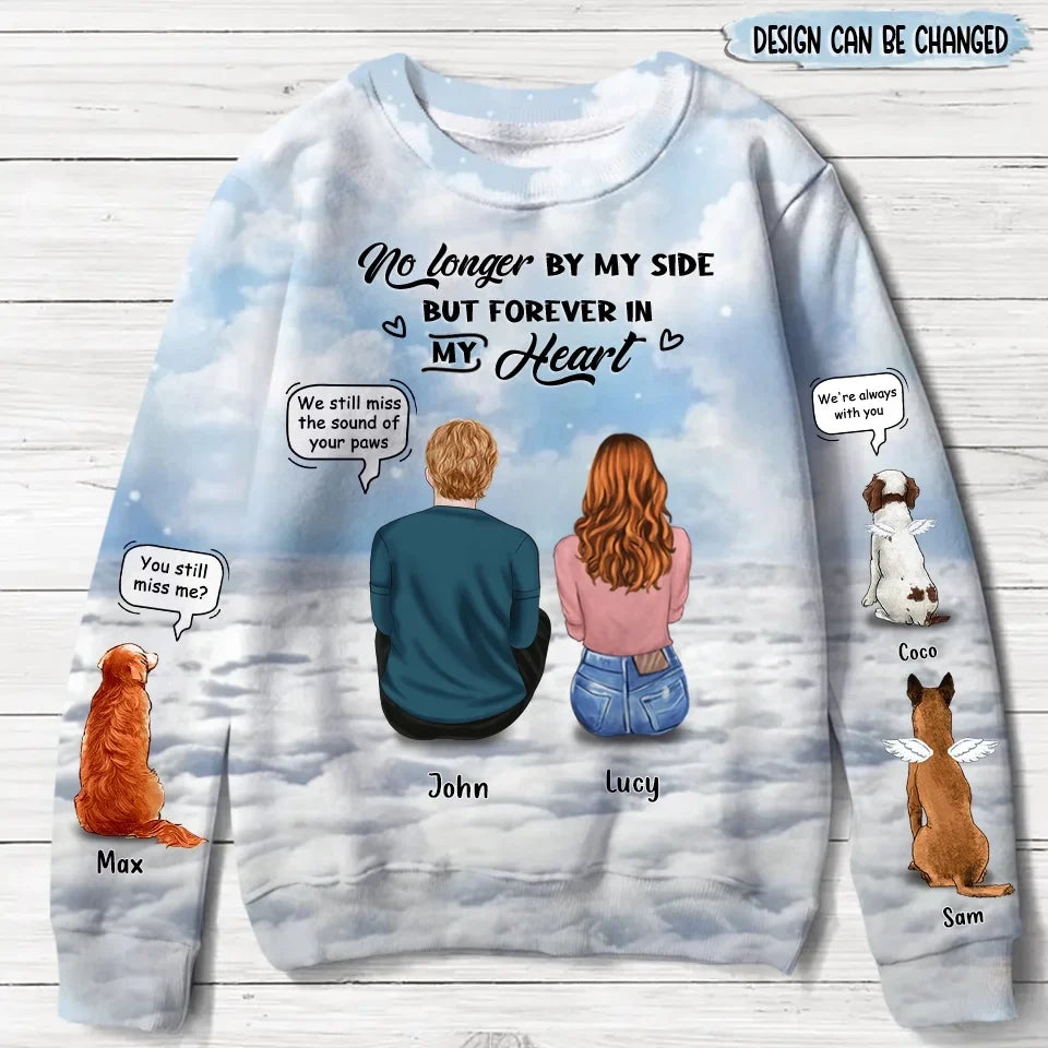 Personalized Dog Memorial AOP Sweater - Up to 6 Pets - Memorial Gift Idea For Pet Lover - No Longer By My Side But Forever In My Heart