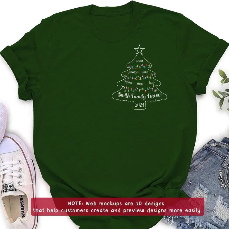 Personalized Family Christmas Embroidered T-Shirt/Sweater/Hoodie - Gift Idea For Family