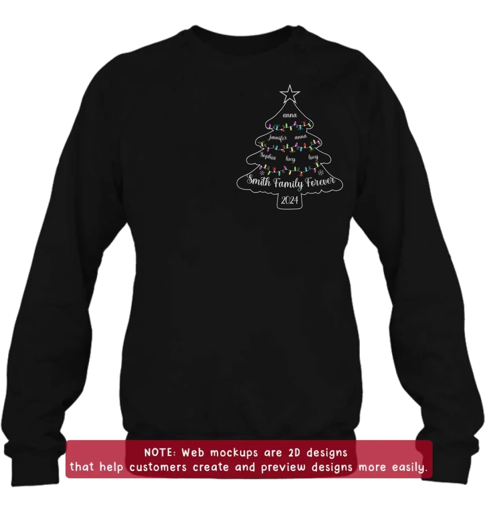 Personalized Family Christmas Embroidered T-Shirt/Sweater/Hoodie - Gift Idea For Family