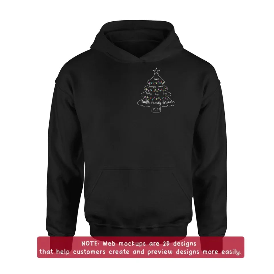 Personalized Family Christmas Embroidered T-Shirt/Sweater/Hoodie - Gift Idea For Family