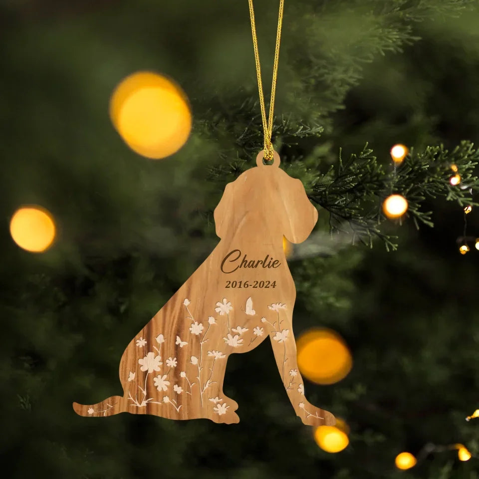 Personalized Dog Wooden Ornament - Memorial Gift Idea For Dog Owner/Christmas