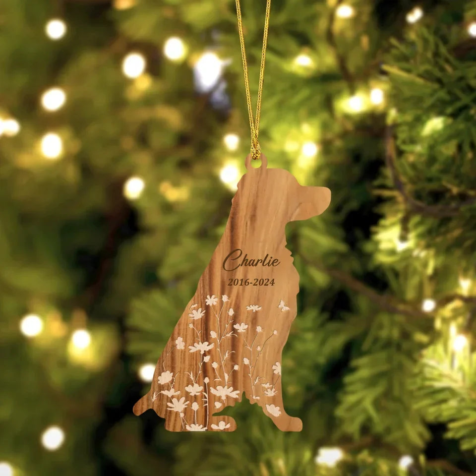 Personalized Dog Wooden Ornament - Memorial Gift Idea For Dog Owner/Christmas