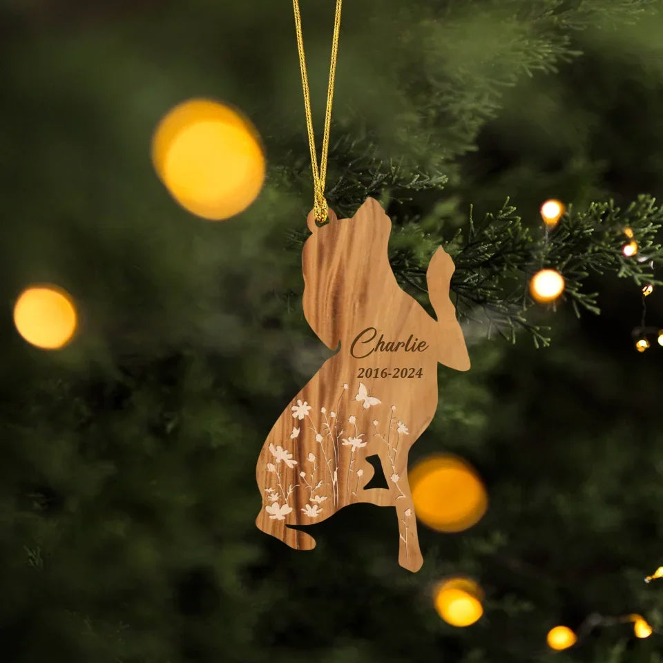 Personalized Dog Wooden Ornament - Memorial Gift Idea For Dog Owner/Christmas