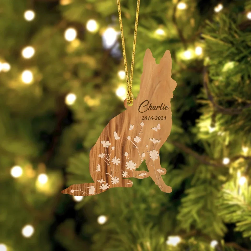 Personalized Dog Wooden Ornament - Memorial Gift Idea For Dog Owner/Christmas