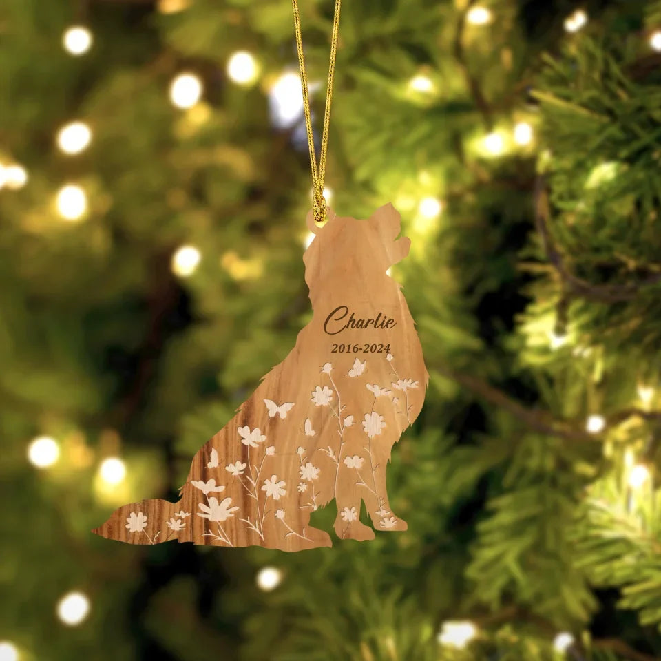 Personalized Dog Wooden Ornament - Memorial Gift Idea For Dog Owner/Christmas