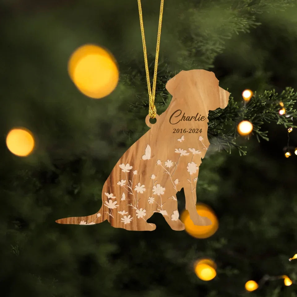 Personalized Dog Wooden Ornament - Memorial Gift Idea For Dog Owner/Christmas