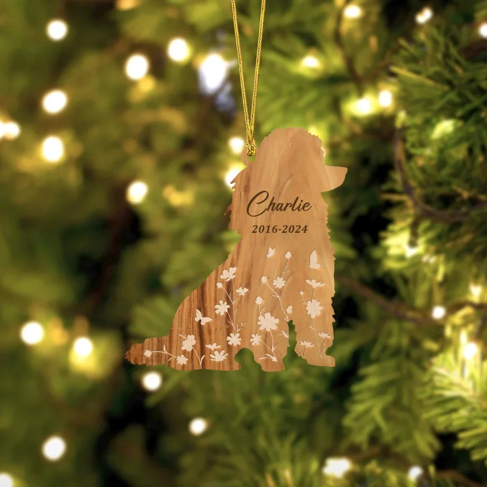 Personalized Dog Wooden Ornament - Memorial Gift Idea For Dog Owner/Christmas