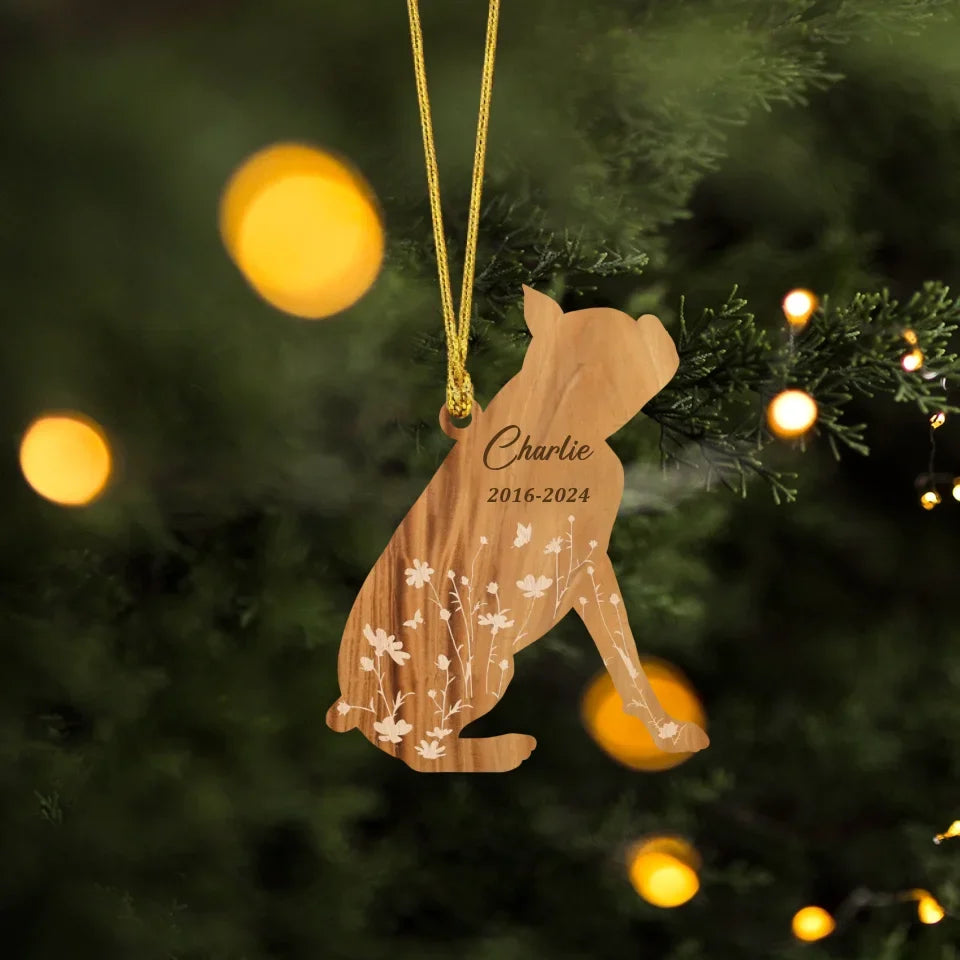 Personalized Dog Wooden Ornament - Memorial Gift Idea For Dog Owner/Christmas