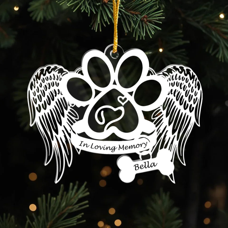 Personalized Memorial Dog Acrylic Ornament - Christmas Gift For Dog Lover - In Loving Memory