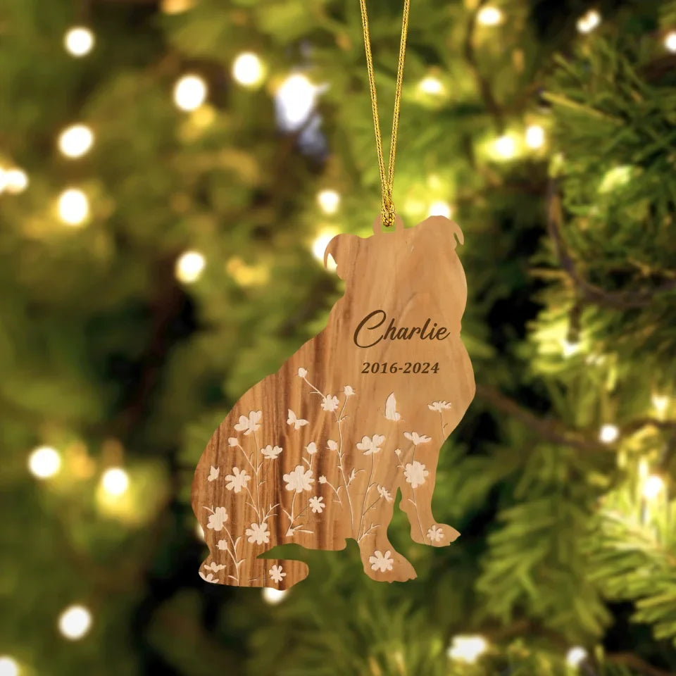 Personalized Dog Wooden Ornament - Memorial Gift Idea For Dog Owner/Christmas