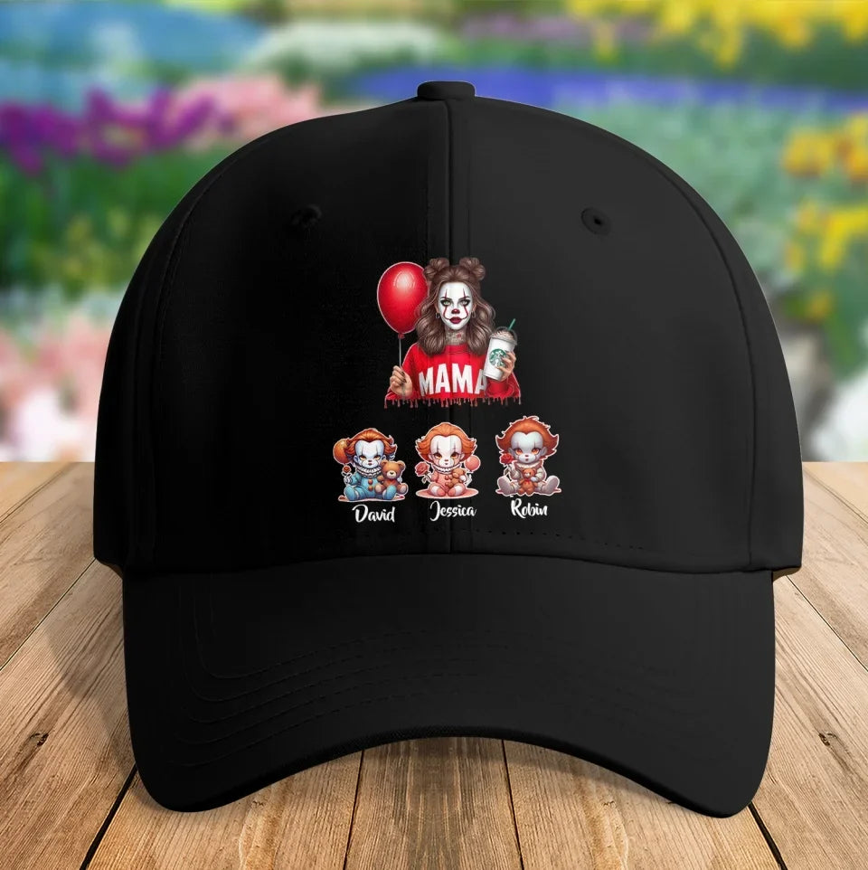Personalized Horror Mom Baseball Cap - Halloween Gift Idea For Mom with up to 6 Kids