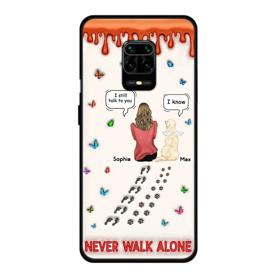 Custom Personalized Memorial Dog Phone Case - Memorial Gift Idea For Dog/ Cat Lover - Case For Xiaomi/ Oppo/ Huawei - Never Walk Alone