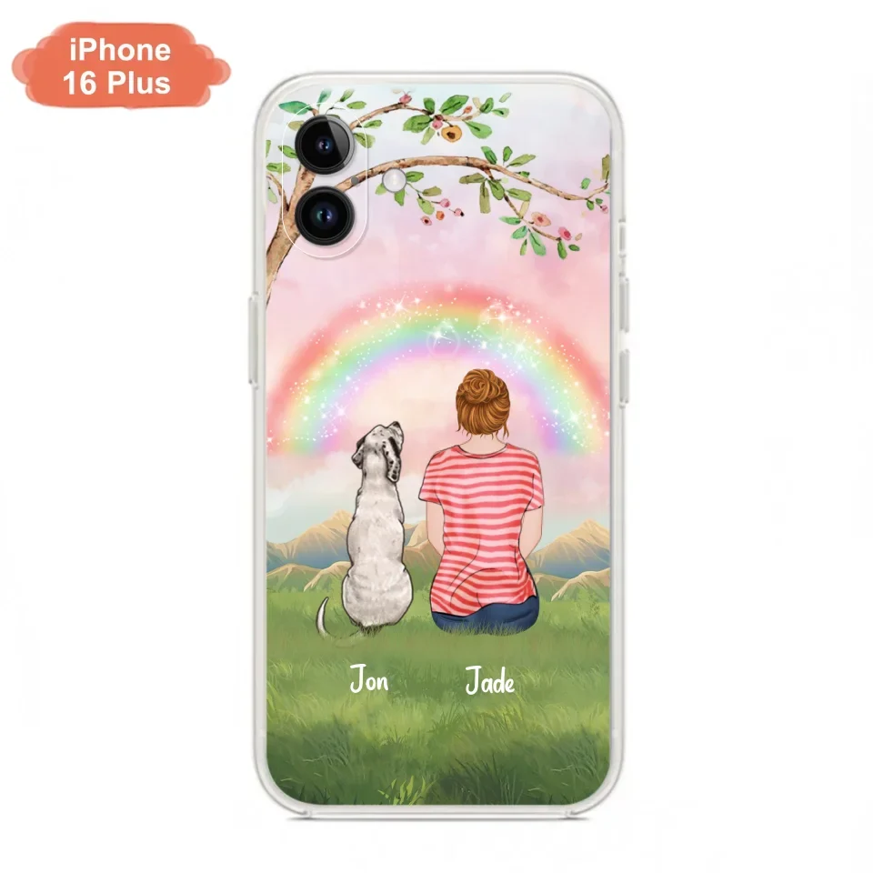 Custom Personalized Dog Mom/Dog Dad Phone Case - Man/Woman/Couple With Upto 4 Dogs - Best Gift Idea For Dog Lovers - Case For iPhone, Samsung and Xiaomi