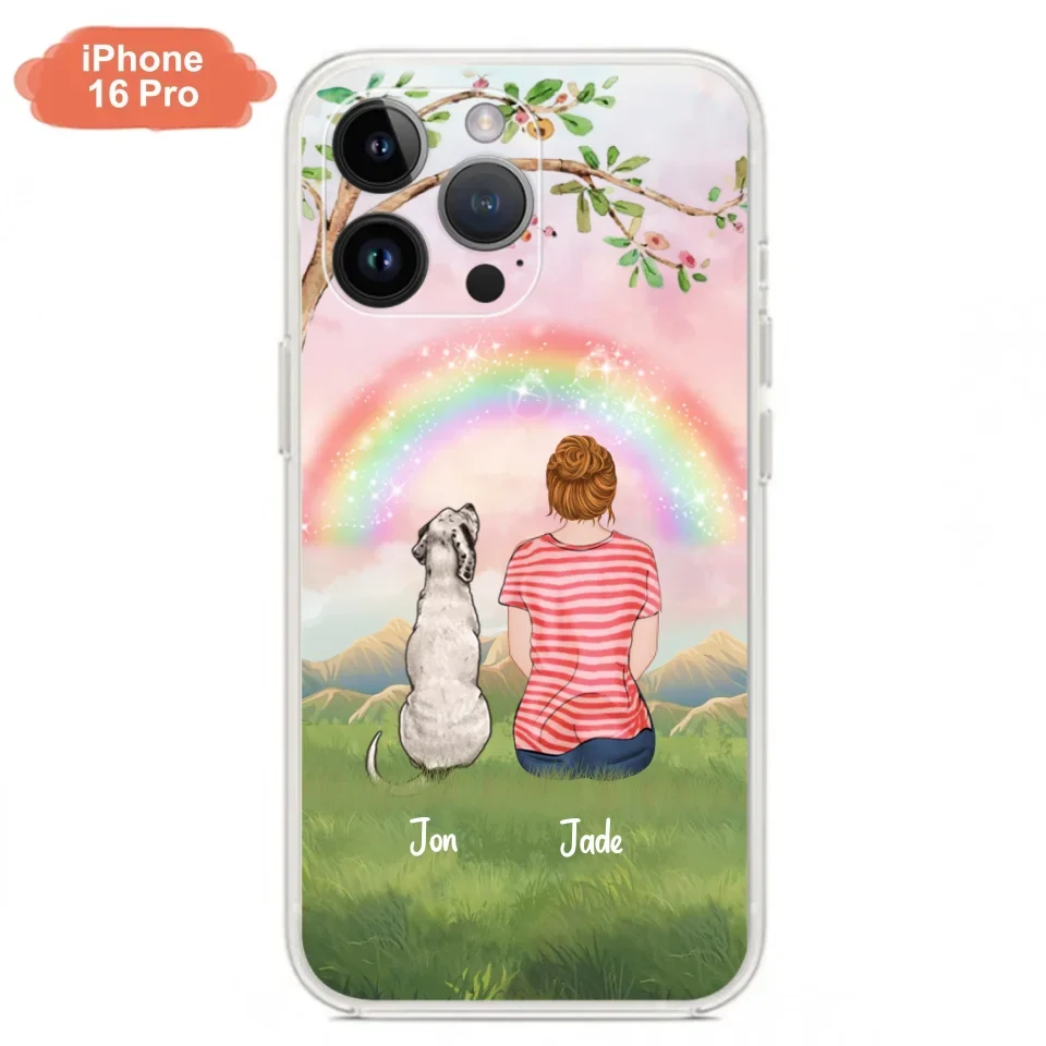 Custom Personalized Dog Mom/Dog Dad Phone Case - Man/Woman/Couple With Upto 4 Dogs - Best Gift Idea For Dog Lovers - Case For iPhone, Samsung and Xiaomi