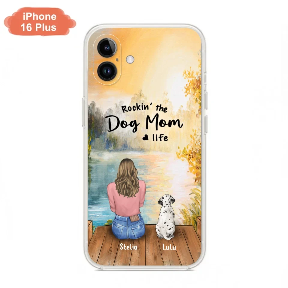 Custom Personalized Dog Mom Phone Case - Gifts For Dog Lovers With Upto 4 Dogs - Rockin' The Dog Mom Life - Case For iPhone, Samsung And Xiaomi