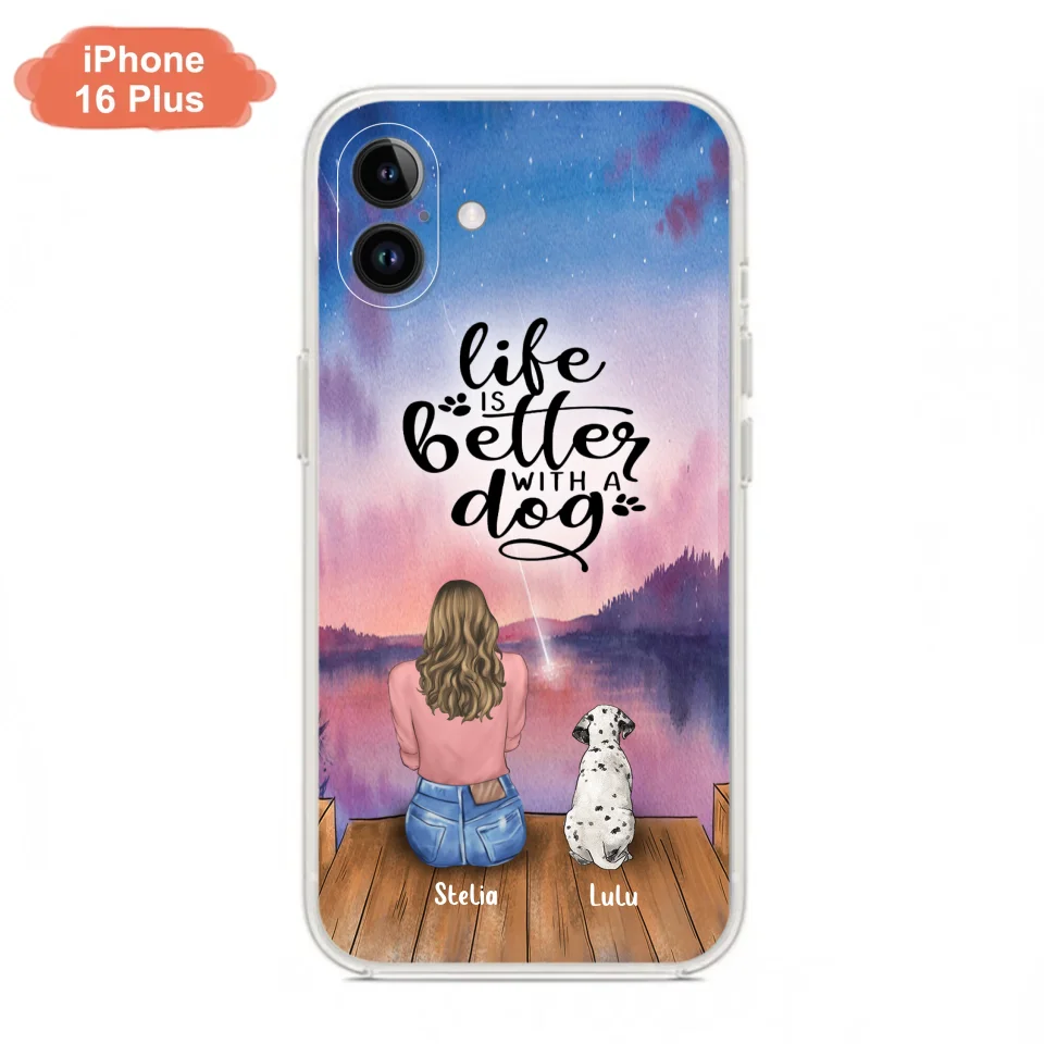 Personalized Dog Mom Phone Case - Gifts For Dog Lovers With Up to 4 Dogs - Life Is Better With A Dog - Case For iPhone, Samsung And Xiaomi