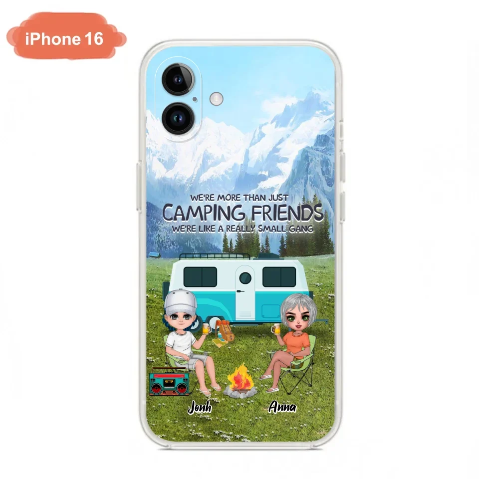 Custom Personalized Mountain Camping Friends Phone Case - Upto 8 People - Best Gift For Camping Lovers - Case For iPhone And Samsung