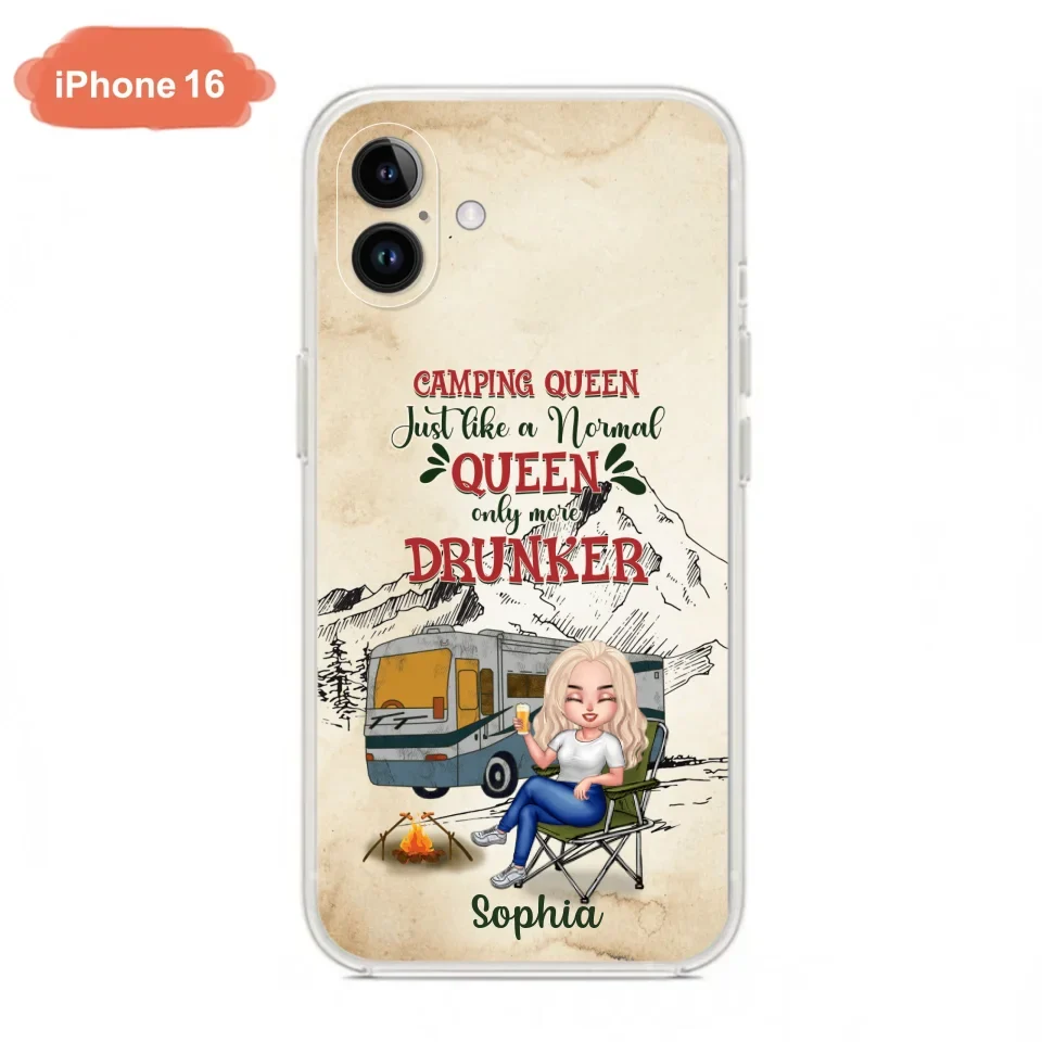 Custom Personalized Camping Queen Phone Case - Gift Idea For Camping Lovers - Camping Queen Classy Sassy And A Bit Smart Assy - Case For iPhone And Samsung