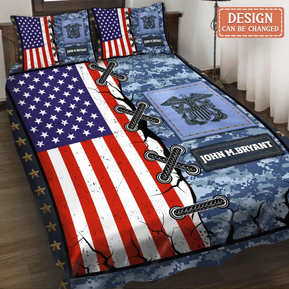 Personalized Veteran Quilt Bed Sets - Father's Day & Birthday Gift Idea For Veteran