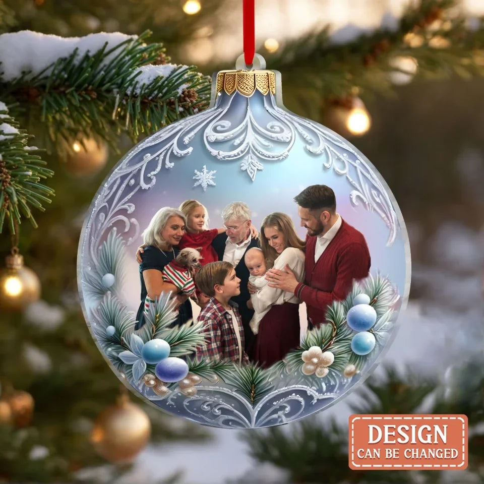 Personalized Family Christmas Acrylic Ornament - Christmas Gift Idea For Family/Couple - Upload Photo