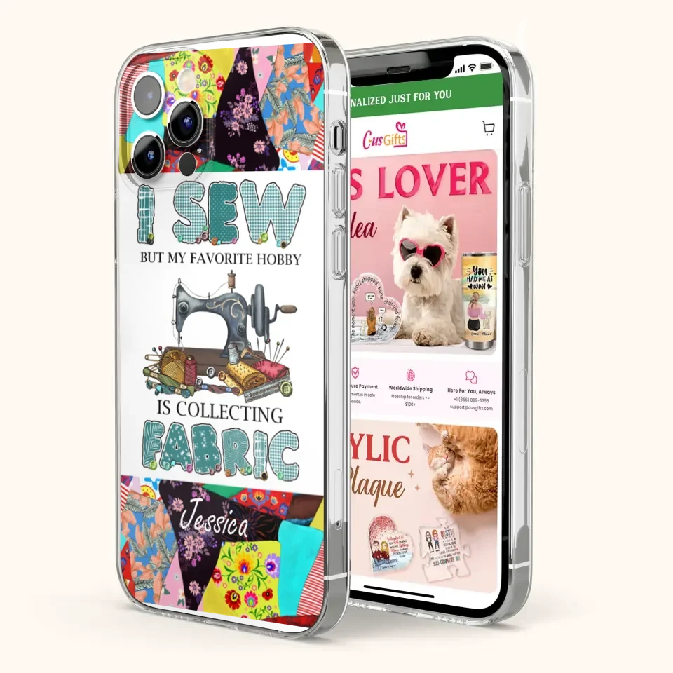 Custom Personalized Sewing Machine Phone Case - Gift Idea For Sewing Lovers - Case For iPhone, Samsung and Xiaomi - 8WU8I3