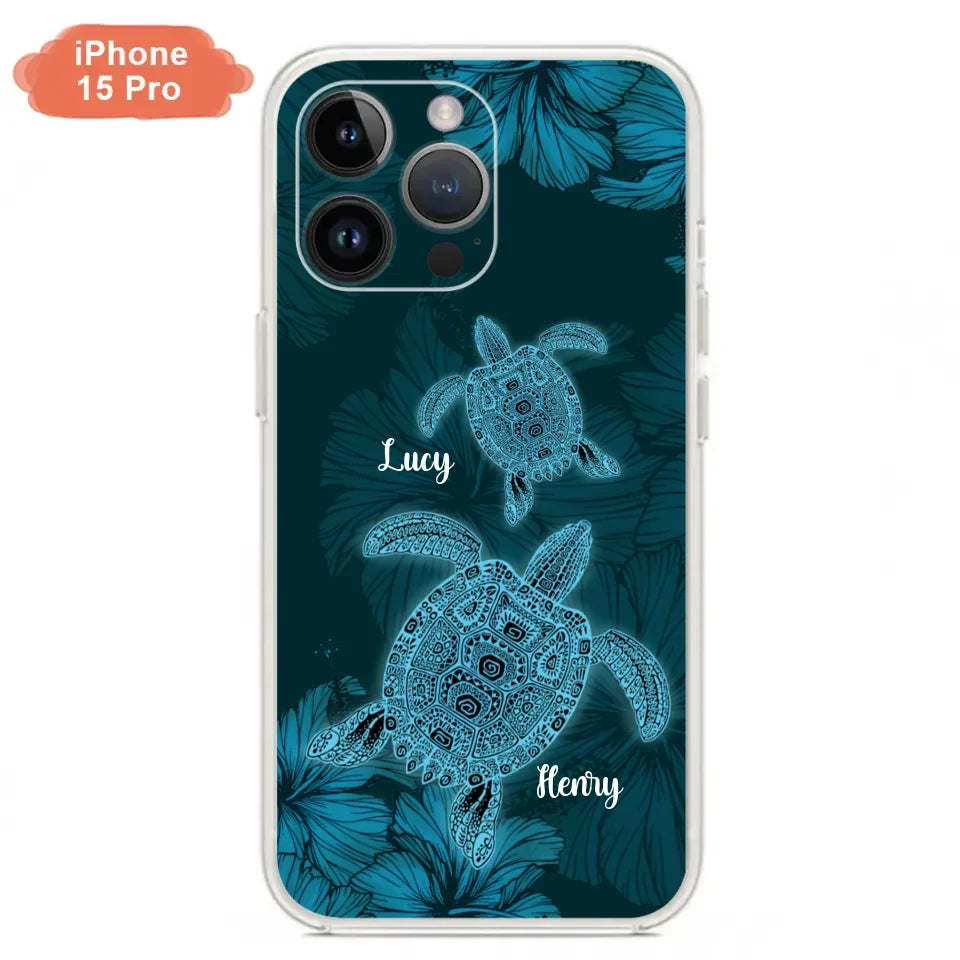 Custom Personalized Turtle Phone Case - Upto 6 Turtles - Case For iPhone, Samsung and Xiaomi