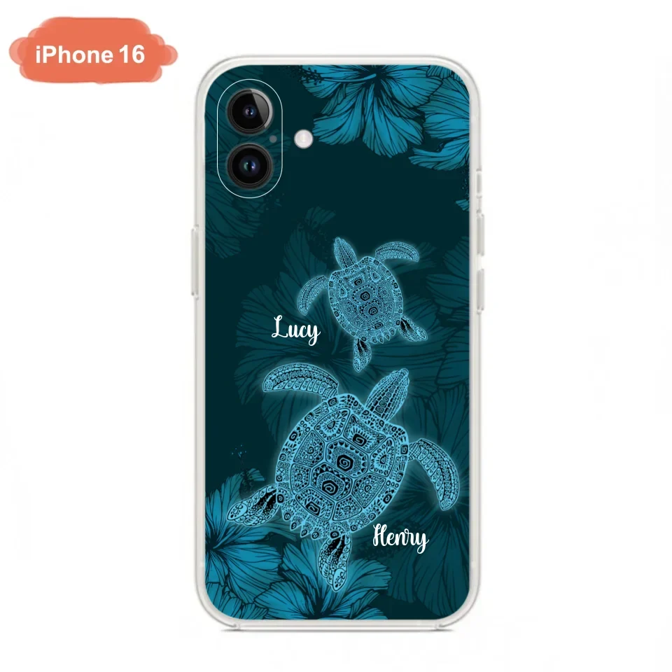 Custom Personalized Turtle Phone Case - Upto 6 Turtles - Case For iPhone, Samsung and Xiaomi