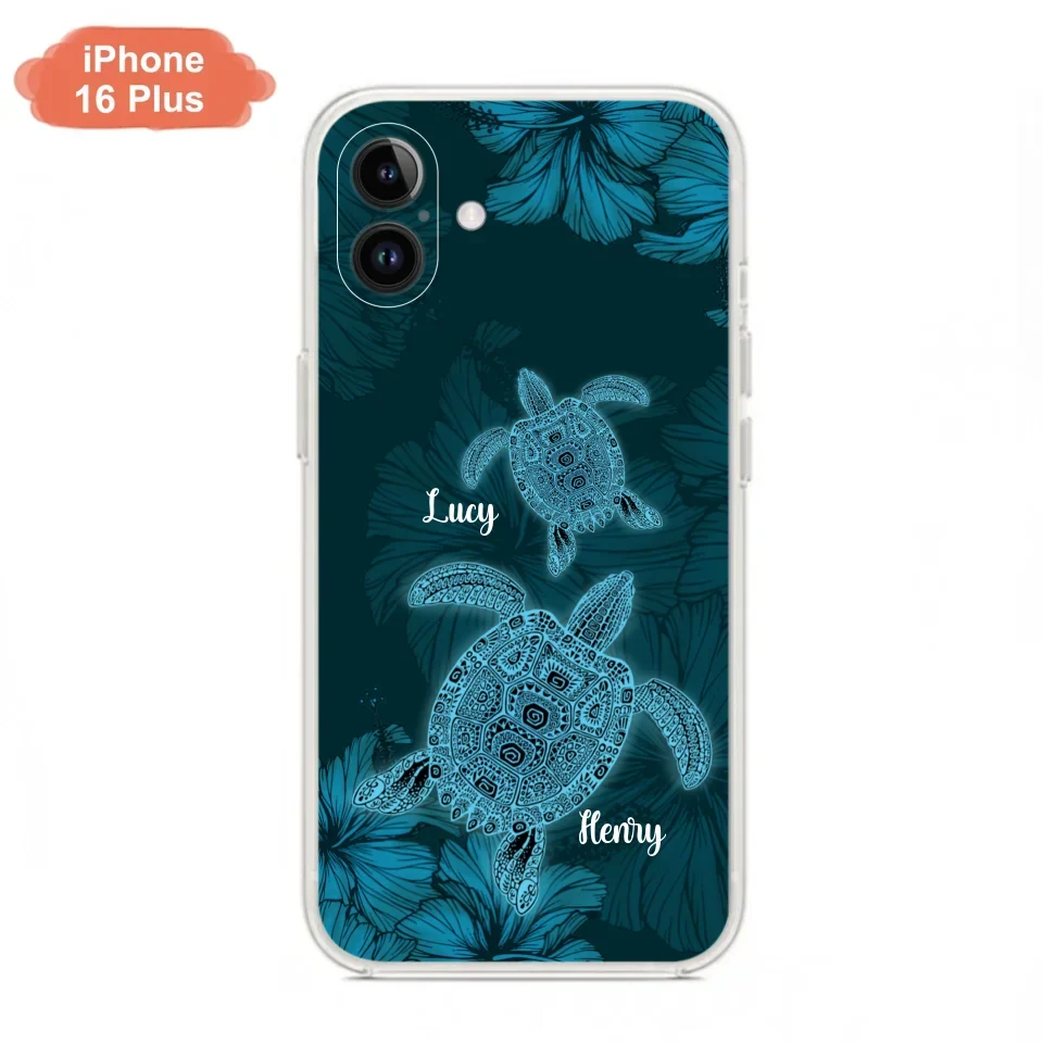 Custom Personalized Turtle Phone Case - Upto 6 Turtles - Case For iPhone, Samsung and Xiaomi
