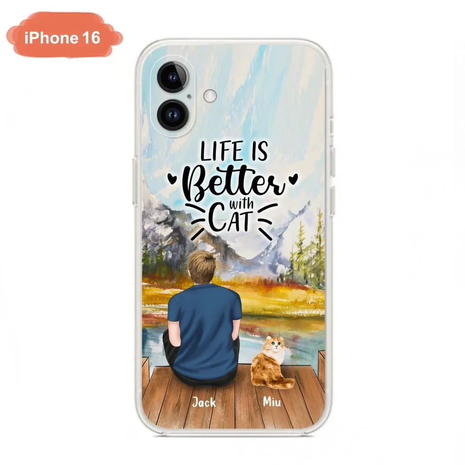 Custom Personalized Cat Dad Phone Case - Gifts For Cat Lovers With Upto 4 Cats - Best Cat Dad Ever - Case For iPhone, Samsung And Xiaomi