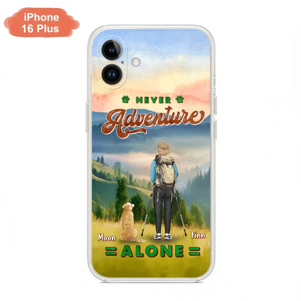 Custom Personalized Solo Hiking With Dogs Phone Case - Woman/Man With Upto 4 Dogs - Gift Idea For Hiking Lovers - Cases For iPhone and Samsung