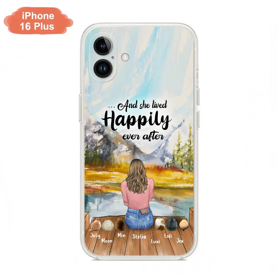 Personalized Dog Mom Phone Case - Up to 4 Dogs - And She Lived Happily Ever After