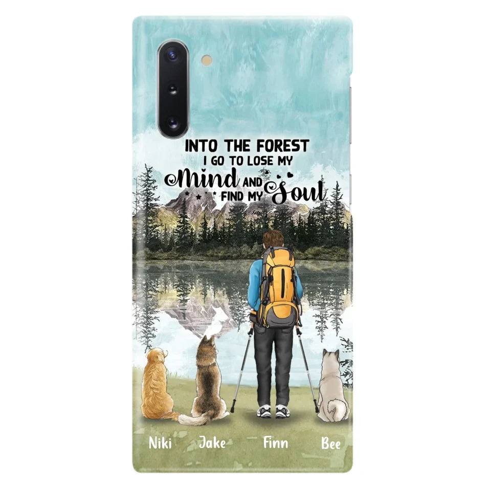 Personalized Solo Hiking With Dogs Phone Case - Woman/Man With Up to 3 Pets - Case For iPhone and Samsung - Q67GXN