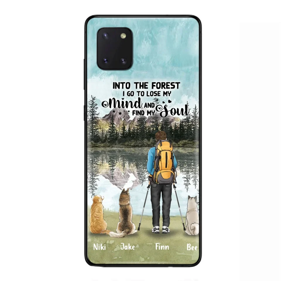 Personalized Solo Hiking With Dogs Phone Case - Woman/Man With Up to 3 Pets - Case For iPhone and Samsung - Q67GXN