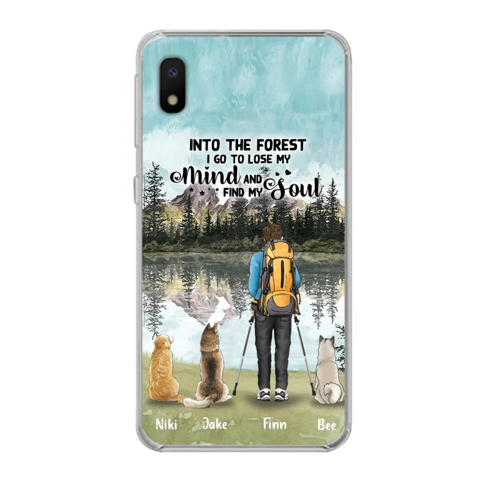 Personalized Solo Hiking With Dogs Phone Case - Woman/Man With Up to 3 Pets - Case For iPhone and Samsung - Q67GXN