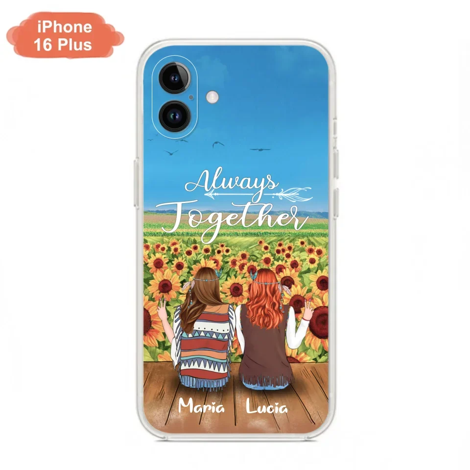 Personalized Hippie Friends Phone Case - Up to 3 Girls - Always Together - F8H385