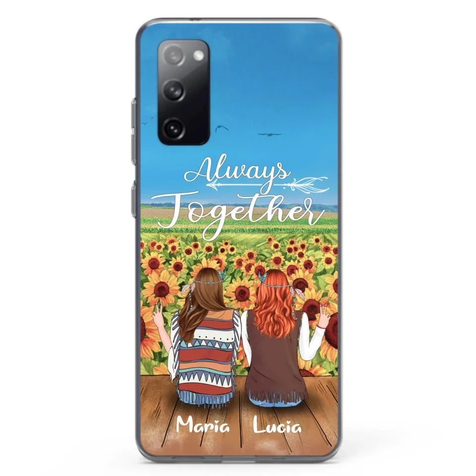 Personalized Hippie Friends Phone Case - Up to 3 Girls - Always Together - F8H385