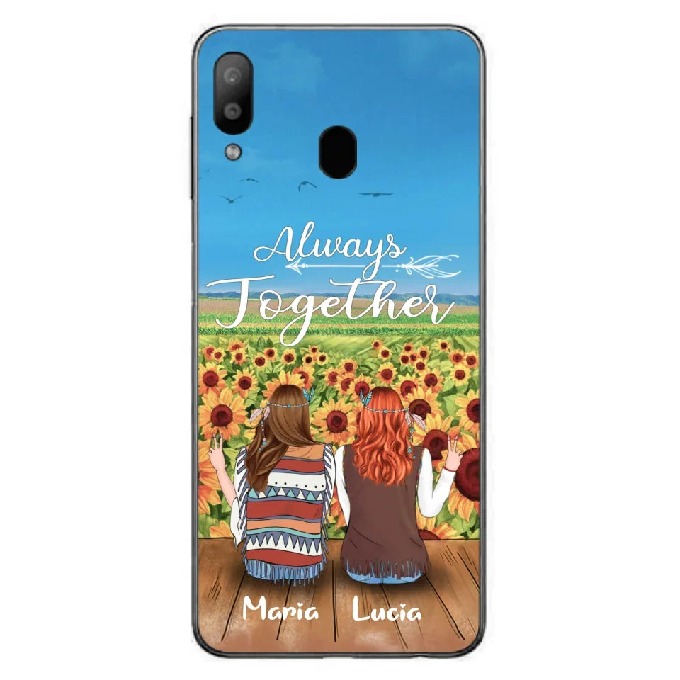 Personalized Hippie Friends Phone Case - Up to 3 Girls - Always Together - F8H385