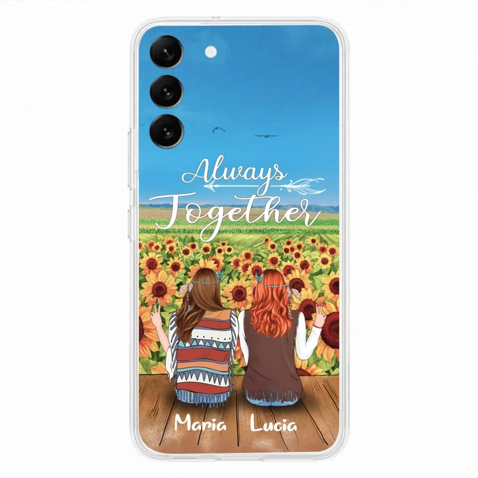 Personalized Hippie Friends Phone Case - Up to 3 Girls - Always Together - F8H385