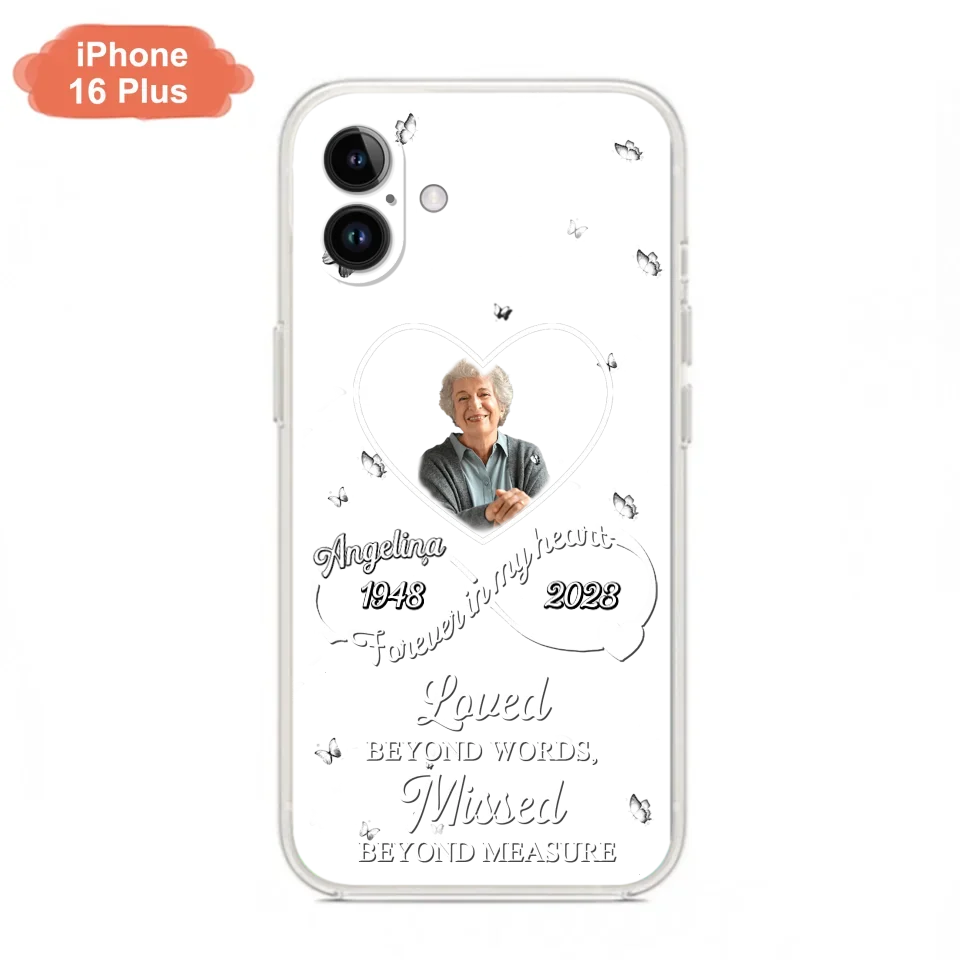 Custom Personalized Memorial Phone Case - Upload Photo - Memorial Gift Idea For Family Member - Loved Beyond Words, Missed Beyond Measure  - Case For iPhone/Samsung