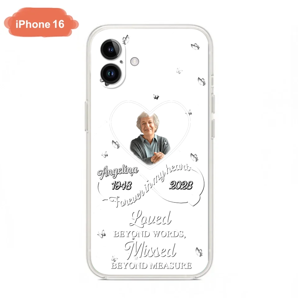 Custom Personalized Memorial Phone Case - Upload Photo - Memorial Gift Idea For Family Member - Loved Beyond Words, Missed Beyond Measure  - Case For iPhone/Samsung
