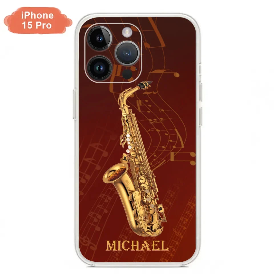 Custom Personalized Saxophone Phone Case For iPhone, Samsung and Xiaomi