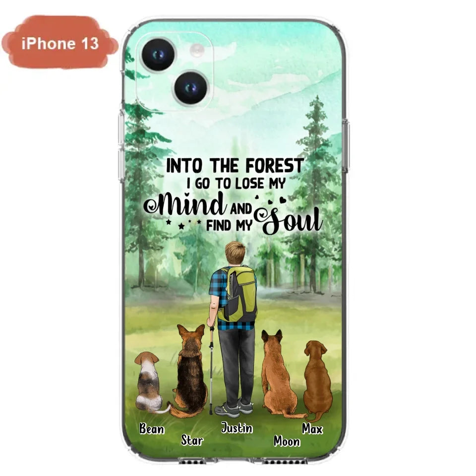 Custom Personalized Solo Trekking Woods  With Pets Phone Case - Upto 4 Pets - Case For iPhone and Samsung - 6CIAJ9