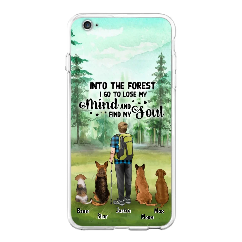 Custom Personalized Solo Trekking Woods  With Pets Phone Case - Upto 4 Pets - Case For iPhone and Samsung - 6CIAJ9
