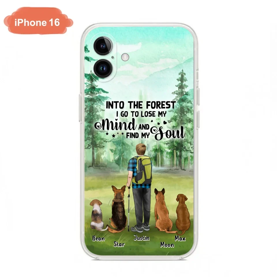 Custom Personalized Solo Trekking Woods  With Pets Phone Case - Upto 4 Pets - Case For iPhone and Samsung - 6CIAJ9