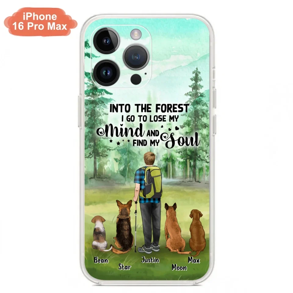 Custom Personalized Solo Trekking Woods  With Pets Phone Case - Upto 4 Pets - Case For iPhone and Samsung - 6CIAJ9