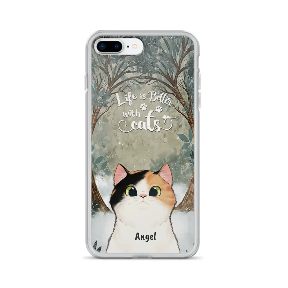 Custom Personalized Cat Phone Case - Best Gift For Cat Lover - Life Is Better With Cats - Phone Case For  iPhone And Samsung
