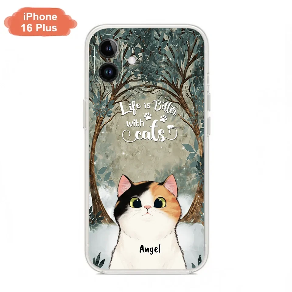 Custom Personalized Cat Phone Case - Best Gift For Cat Lover - Life Is Better With Cats - Phone Case For  iPhone And Samsung