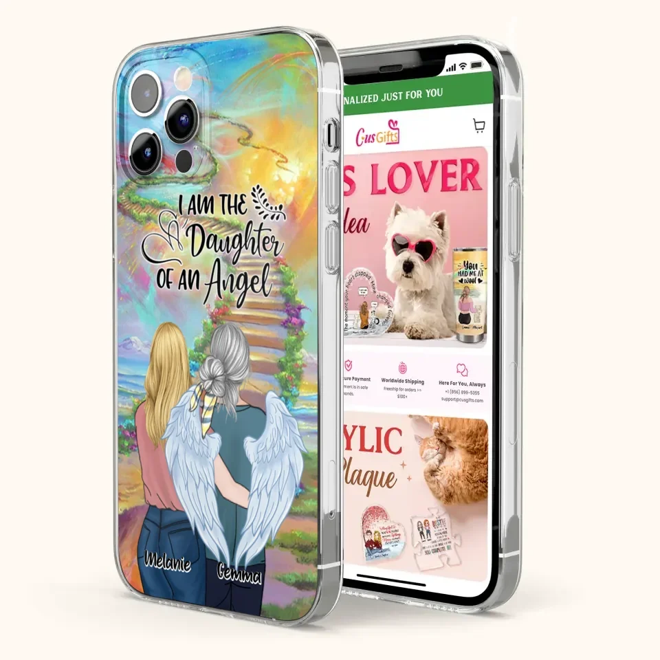 Custom Personalized Mom In The Heaven Phone Case - Mom And Daughter - Best Memorial Gift - Phone Case For iPhone And Samsung
