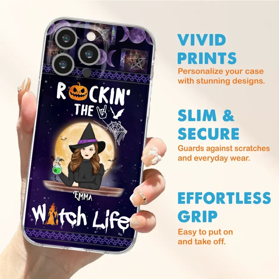 Custom Personalized Witch Phone Case - Halloween Gift Idea - Rockin' The Witch Life - Case For iPhone/Samsung
