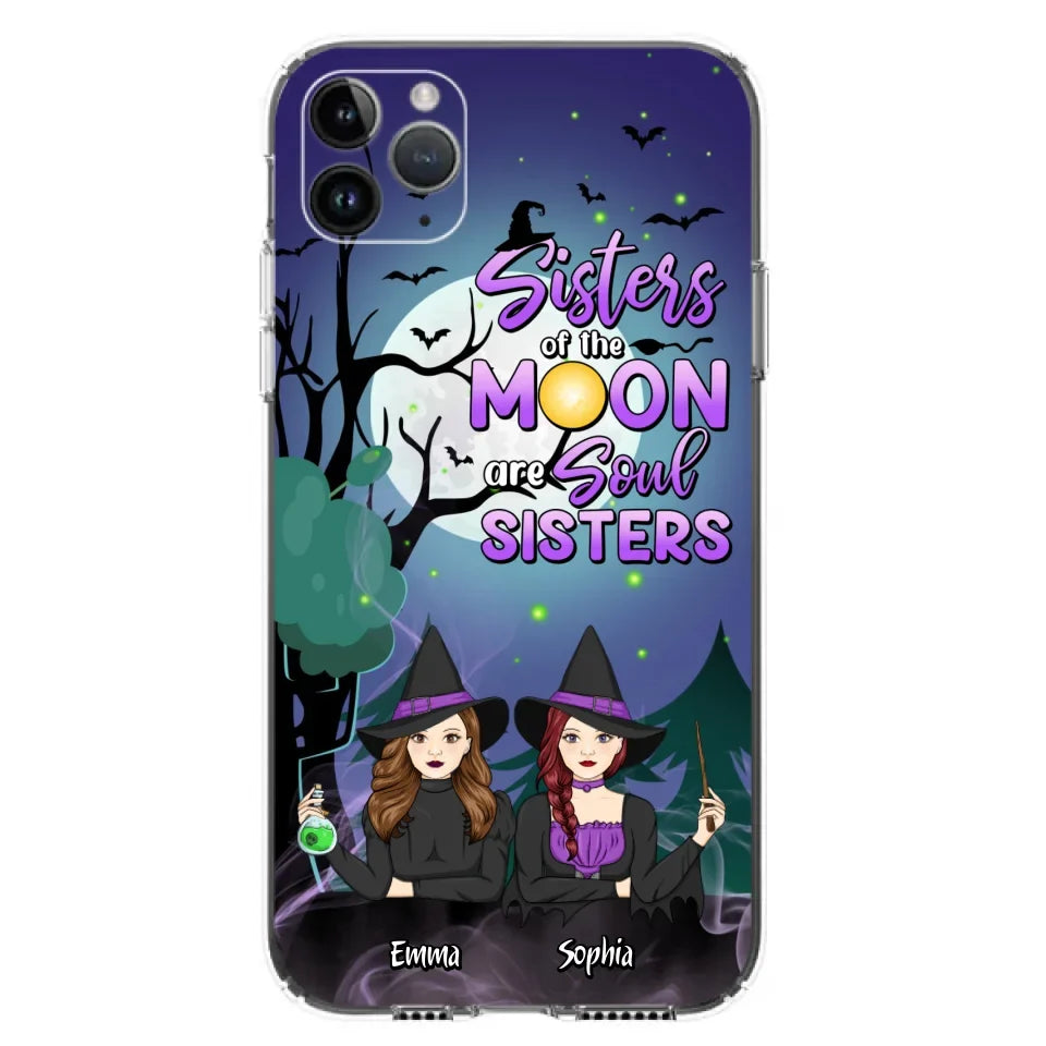 Custom Personalized Witches Phone Case for iPhone/ Samsung - Gift Idea For Halloween/ Friends with up to 4 Witches - Sisters Of The Moon Are Soul Sisters